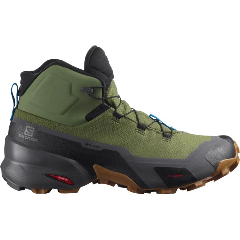 Olive Salomon Cross Hike Mid GTX Men\'s Hiking Boots | IE PB6310